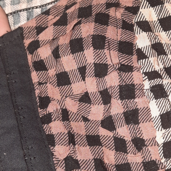 Gingham Corset Puff Sleeve Top Boho Cottage Coquette Y2K Prairie Crop Fairy M - Picture 6 of 8